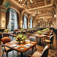 Ensemble de table et de chaises de restaurant en bois de haute qualité, design hôtelier exquis, luxe commercial haut de gamme Ron Group