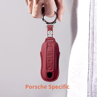 Étui de protection en cuir pour clé de voiture, résistant aux chutes et aux rayures, pour Porsche Macan