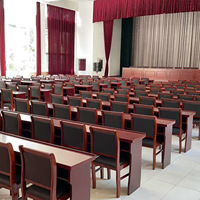 Table de conférence empilable en bois, table de bureau longue mobile, table de formation double, combinaison chaise-table, moderne et minimaliste