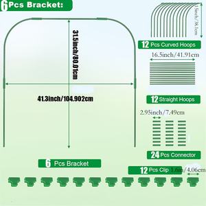 6 ensembles de cerceaux de <span class=keywords><strong>serre</strong></span> pour lits surélevés, cerceaux de jardin détachables, tunnel de jardin sans rouille pour tissu de jardin, cerceaux de jardin - Product Image 4