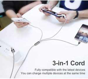 Câble chargeur multi-téléphone tressé universel 3 en 1 avec USB C, Micro USB pour téléphone/type-c/android - Product Image 5