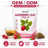 Thé aux feuilles de framboisier OEM ODM personnalisé pour femmes, à base de plantes, sans caféine, certifié ISO22000, pour l'équilibre hormonal, le soutien de la fertilité et le réchauffement utérin AAA