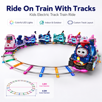 Train électrique pour enfants de 4 à 10 places avec rails, train de parc d'attractions, train pour aire de jeux intérieure et extérieure