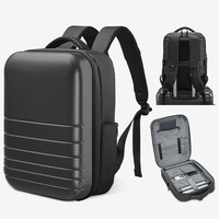 Sac à dos d'ordinateur portable unisexe grand format, résistant à la compression, coque rigide en PU, imperméable, multifonctionnel, pour les déplacements professionnels