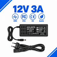 Adaptateurs 12V en gros, connecteurs 3A, prise EU 5.5x2.5mm, adaptateur secteur de bureau 36W pour ordinateur portable et haut-parleur alimenté