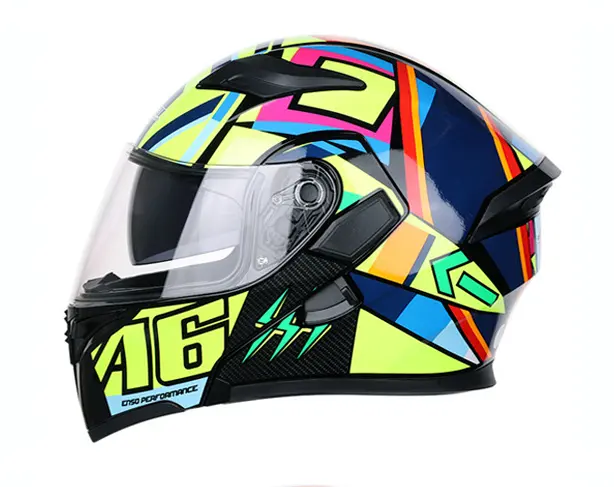 10 couleurs de casque de moto à double visière rabattable et modulaire complet DOT (L noir mat)