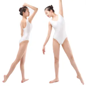 Großhandel Training Dancewear Weiß Ballett Trikots für Mädchen