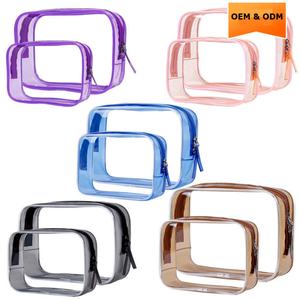 HG GRS Factory Wholesale Custom Transparent PVC Fashion Letter Pattern Cosmetic Bag Set Waterproof Travel <b>Makeup</b> <b>Case</b> Zipper - Product Image 4