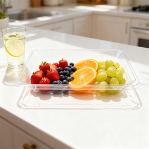 Barquette alimentaire jetable transparente en PET pour la présentation <span class=keywords><strong>de</strong></span> snacks, gâteaux, fruits, viandes, vente à emporter, pique-niques, traiteur, service alimentaire, vente en gros - Product Image 4