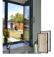 Fenêtre moderne en aluminium à ouverture oscillo-battante avec design à persiennes roulantes, fonction insonorisante et quincaillerie en acier inoxydable pour la maison et le bureau