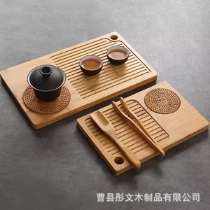 Japanese Style Wooden <b>Tea</b> <b>Tray</b> Rectangle Solid Wood Mini Minimalist Home Use Easy To Clean Unfinished - Product Image 3