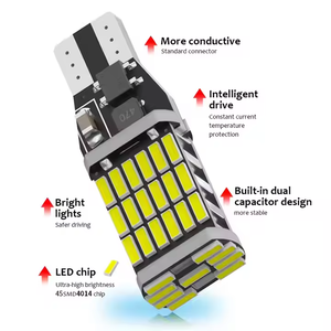 CANbus หลอดไฟ LED 45SMD 4014 <span class=keywords><strong>WY16W</strong></span> W16W สำหรับรถยนต์ bcakup ไฟท้ายเบรคท้ายรถไม่มีขั้วไม่มีข้อผิดพลาดสีขาวสีแดงสีเหลืองอำพัน6000K - Product Image 4