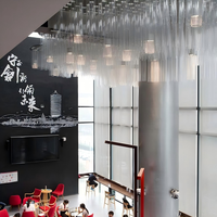 Lustre en verre suspendu ANNO Luxury Villa Branch, lumière LED en verre personnalisée pour hall d'escalier