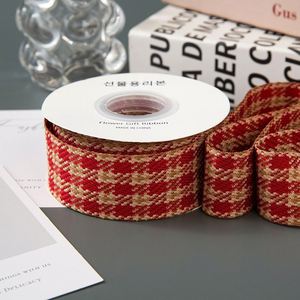 Ruban pied-de-poule bicolore de haute qualité 2,5/4 cm pour emballage de boulangerie et garniture de vêtements, 10/50 yards par rouleau - Product Image 4