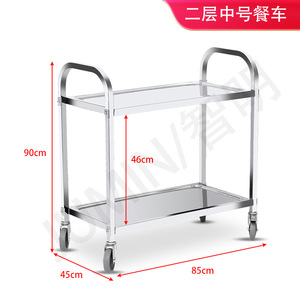 Stainless Steel Cart Double-Layer Hotel Restaurant Restaurant Trolley Double-Layer Stainless Steel Kitchen Trolley Dining <b>Car</b> - Product Image 6