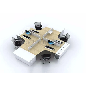 Estación DE TRABAJO modular moderna de la mesa de trabajo del personal de los muebles de oficina por encargo con las particiones - Product Image 1