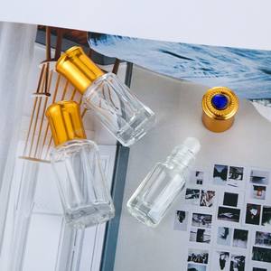 Gold Top Octagon 3ml 6ml 12ml Essential Oil Skincare Roller <b>Bottle</b> <b>Empty</b> Refillable <b>Perfume</b> with Roll on Sealing Type - Product Image 6