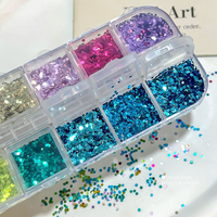 12 Grilles de Mini Paillettes Rondes pour Ongles, Confettis Circulaires Holographiques, Flocons pour Nail Art, Résine et Décoration Artisanale