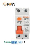 Interruptor Diferencial RCCB Tipo AC JVL65-63, Capacidad de Ruptura de 6 KA, 230-415V, Montaje Modular
