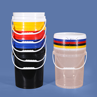 Ember Plastik PP 20L Heavy-Duty dengan Tutup Spout dan Logo Custom, Ember Plastik 5 Galon untuk Penyimpanan Cat, Bubuk, dan Bahan Kimia