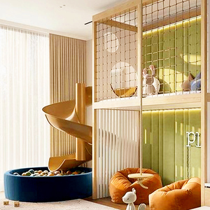 Giường trượt xoay trong phòng trẻ em, giường hai tầng bằng gỗ cứng, thiết kế tùy chỉnh của nhà chơi trẻ em - Product Image 3