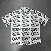 Ensemble deux pièces personnalisable en coton tricoté imprimé, haut et short surdimensionnés, pour homme, style décontracté vintage, idéal pour les vacances, sans manches