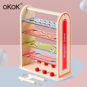 Gioco di Dribbling in Legno per Bambini (4-6 Anni) Gioco Educativo di Squadra Divertente da Tavolo con Palline Rotolanti e Confezione in Scatola Colorata - Product Image 2