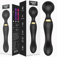 Masseur vibrant silencieux rechargeable à 20 vitesses, double tête en silicone, grand masseur corporel complet pour adultes, jouets pour femmes, CE RoHS