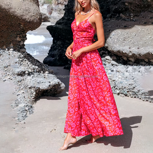 2024 nouvelles robes femmes dame élégant Spandex Polyester vêtements pour femmes robe imprimé fleuri robe de plage pour les femmes - Product Image 2