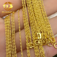 Chaîne Corde Tendance en Or Massif Véritable 18 Carats AU750 1,6mm 1,8mm 2,5mm Collier Chaîne Maillons Bijoux de Mode Chaîne Corde en Or Jaune Pur