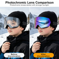 Masque de ski professionnel photochromique polarisé OTG, vision exceptionnelle, lentille magnétique, double couche, logo personnalisé, masque de snowboard d'hiver