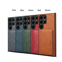 Étui de téléphone Denior OEM/ODM rétro en cuir PU anti-traces de doigts, protection intégrale 360°, support gaufré, porte-cartes personnalisable et compatible