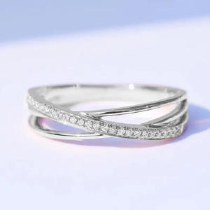 Anello di Fidanzamento H402 in Oro Bianco con Diamante Taglio Brillante Rotondo Colore G Naturale Minimalista per Donna - Product Image 5