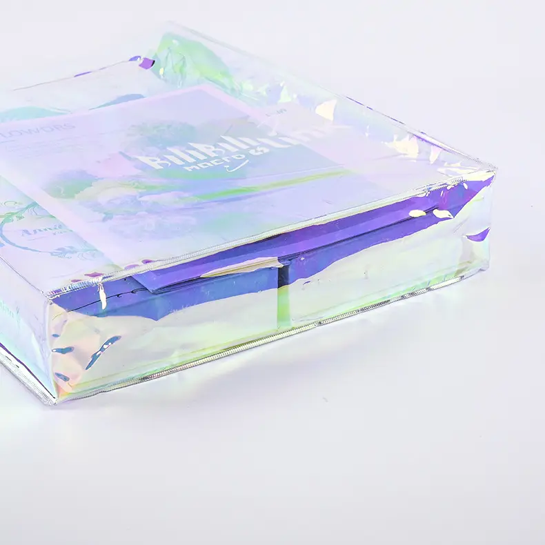 Индивидуальные сумки для покупок, прочная прозрачная голографическая Лазерная моющаяся прозрачная сумка-тоут из ПВХ и ТПУ