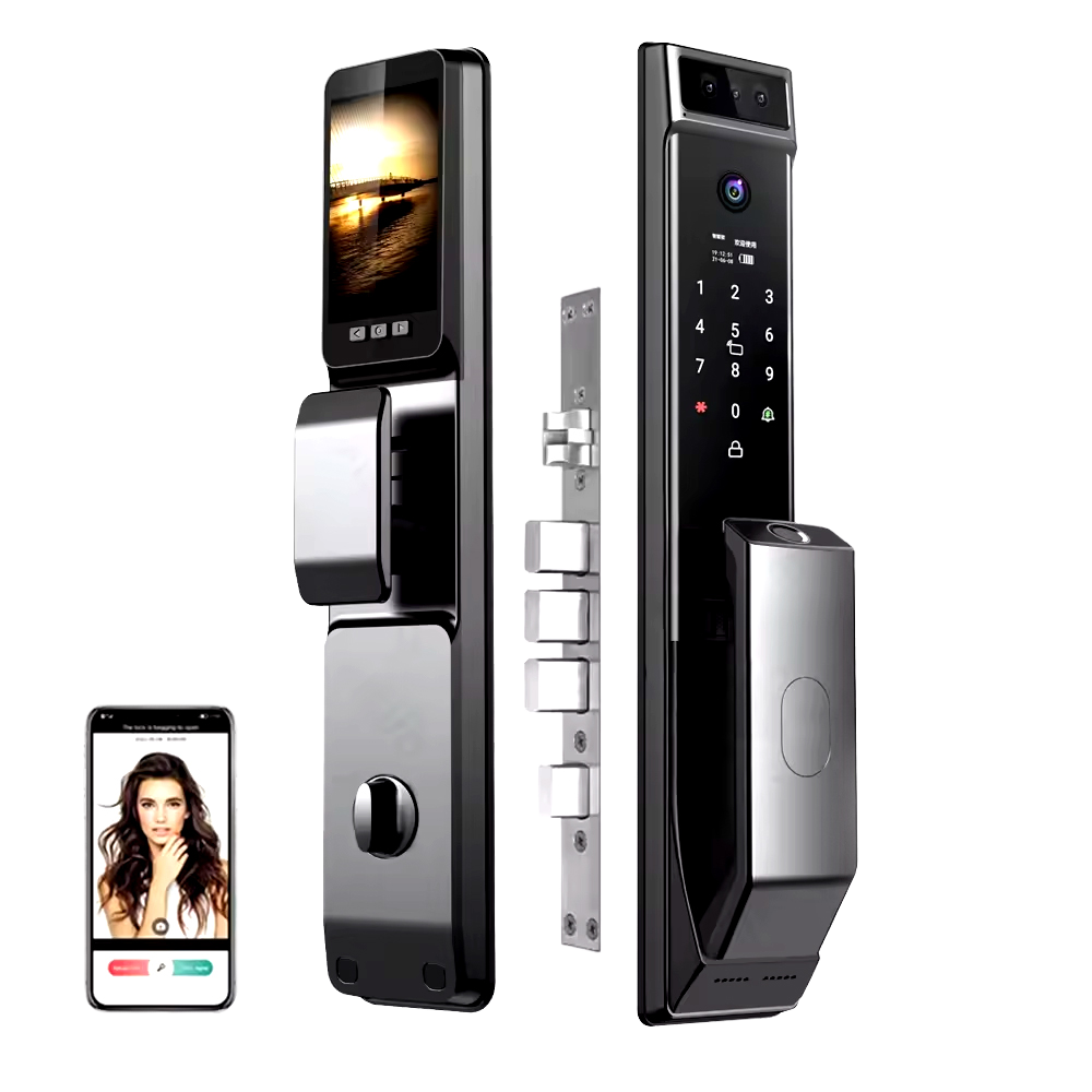 Enrique Tuya 3D Face Digital Smart Lock Video Intercom Biometric Fingerprint Aluminum Alloy Camera Cloud Wi-Fi Wood/Aluminum · image 3