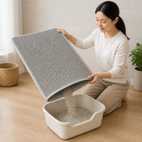 Tapis de litière pour chat double couche nid d'abeille personnalisé avec logo, pliable, anti-éclaboussures, de 30x30cm à 90x60cm pour bac à litière