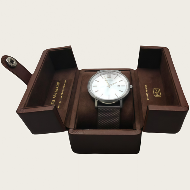 Custom Luxury PU Leather Watch Box Cases Double-Door Gift Packaging for Men Popular Watch Boxes Cases