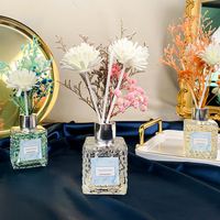 Diffuseur de parfum d'ambiance en verre style nordique avec fleurs séchées, sans flamme, parfum naturel, étiquette personnalisée, décoration intérieure