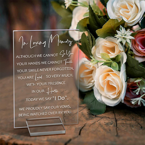 Letrero Conmemorativo de Boda 'Loving Memory' en Acrílico, Letrero Decorativo de Madera para Mesa de Boda, Ceremonia y Recepción - Product Image 5