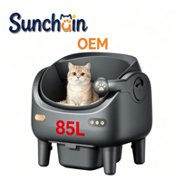 Bac à litière pour chat intelligent écologique à ouverture supérieure, grande capacité, carré, en plastique ABS, autonettoyant, confortable pour les voyages, nettoyage automatique
