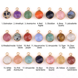 Colgante facetado pulido de cobre chapado de 10 mm de corte redondo para accesorios de joyería DIY, collares y pendientes - Product Image 2