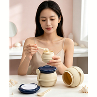 Pot de crème pour les yeux en forme de pot à miel mignon, 180g, vide, en plastique, avec spatule, emballage cosmétique pour soins de la peau, logo personnalisé