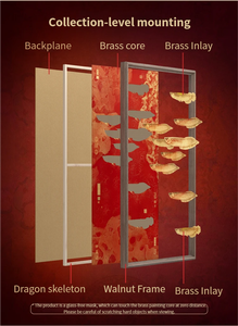 Peinture de neuf poissons en laiton sculpté, style chinois moderne, pour entrée, salon, couloir, <span class=keywords><strong>art</strong></span> mural pour déménagement dans une nouvelle maison - Product Image 5