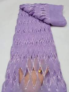 Chiều Rộng 125 Cm Sequin Thêu Voan Cắt Hoa Hollow Hình thoi Thiết Kế Ren Milan Thời Trang Váy Cưới Vải - Product Image 5