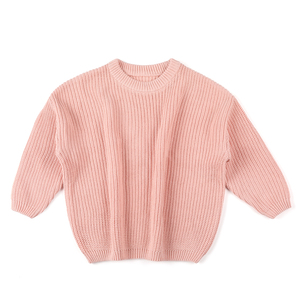 Suéteres de punto para bebés y niñas, jersey liso de otoño e invierno, sin cantidad mínima, venta al por mayor - Product Image 2