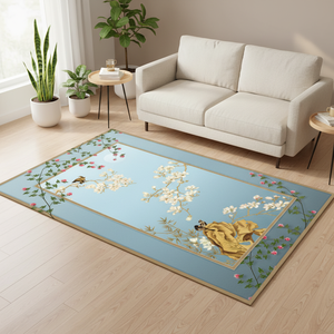 Tapis 3D imprimés en polyester épais antidérapants, tapis de zone personnalisés en velours cristal lavables à poils ras pour salon, chambre et baies vitrées - Product Image 2