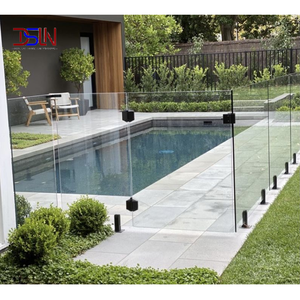 Système de clôture en verre sans cadre de conception européenne pour balcon de villa, garde-corps de sécurité pour terrasse, projets architecturaux modernes - Product Image 1