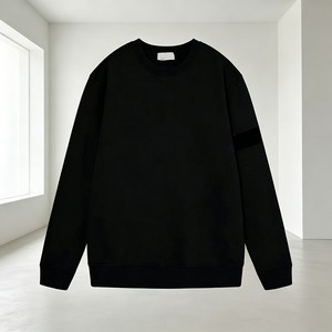 Nouveau style 2026 – Pull en maille décontracté et extensible en coton noir pour <span class=keywords><strong>homme</strong></span>, coupe oversize, motif île - Product Image 3
