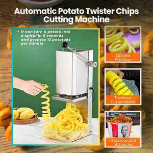 Fast Tornado Spiral Twister Cadena rizada Máquina cortadora de papas fritas-Cortador de papas <span class=keywords><strong>ideal</strong></span> para rebanado de torre de papas de comida rápida - Product Image 2