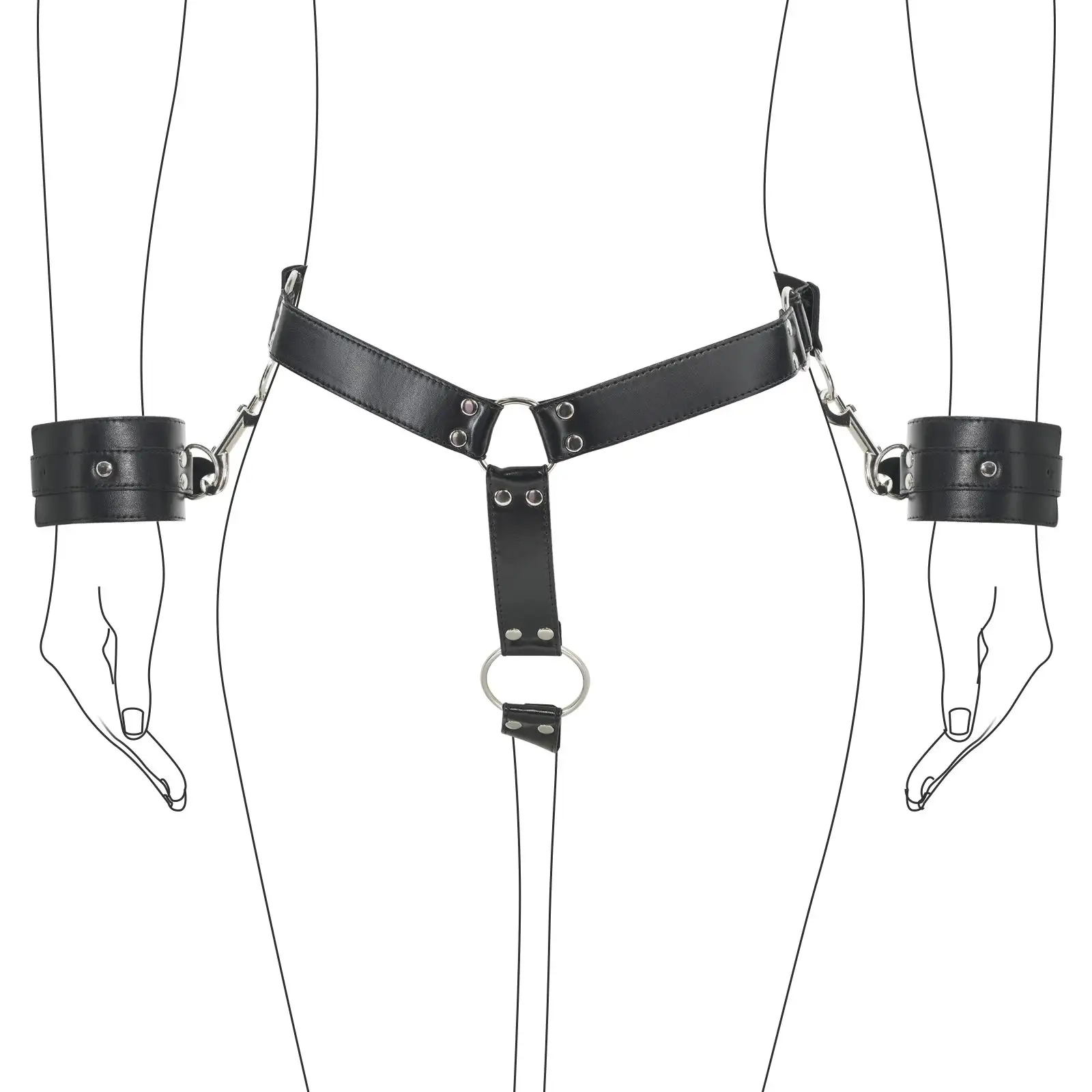 Da bdsm hạn chế Kit đùi nô lệ O vành đai vòng sexy cơ thể eo garter dây đeo trên khai thác Còng tay cho phụ nữ Đồng Tính Nữ